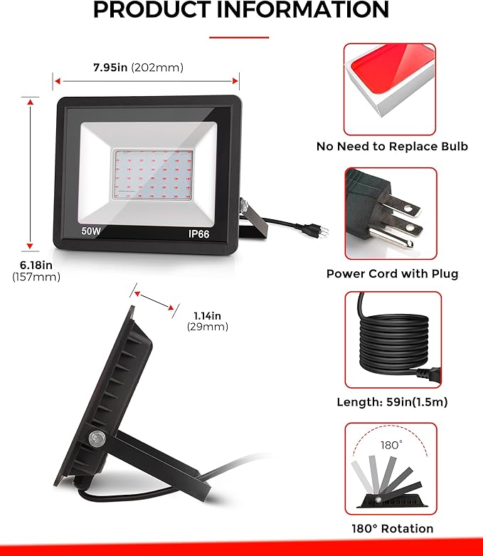 L LOHAS LED Red and Green Christmas Flood Light Outdoor,    - Image 5