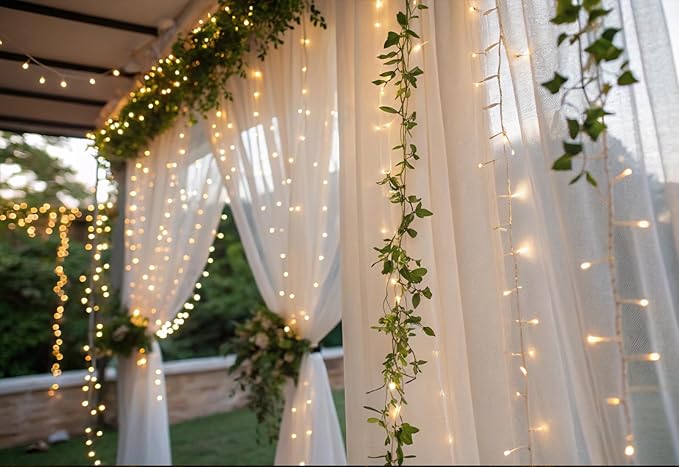 Solhice LED Curtain Lights Outdoor 20ft x10ft, 600 LED Plug in Hanging String - Image 8