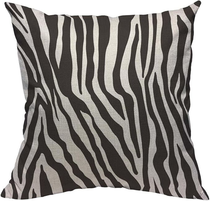 TKS MITLAN Zebra Print Pillow Covers 18 x 18 Inch Black White Leopard Line by TKS+MITLAN