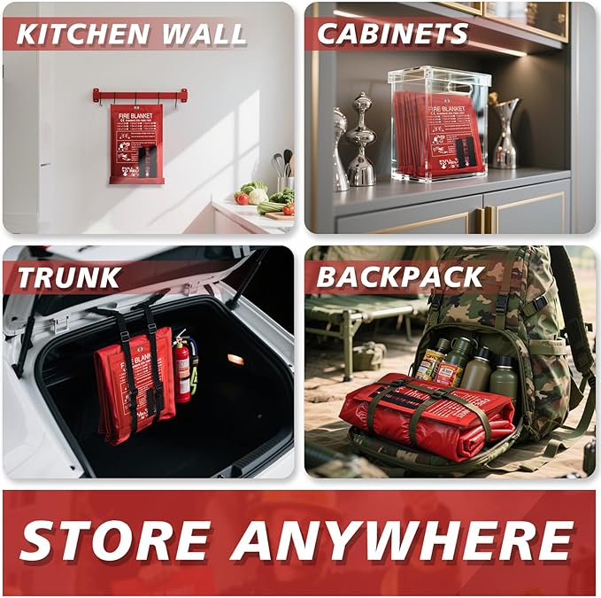 Ougist 4 Pack Emergency Fire Blanket - Image 6