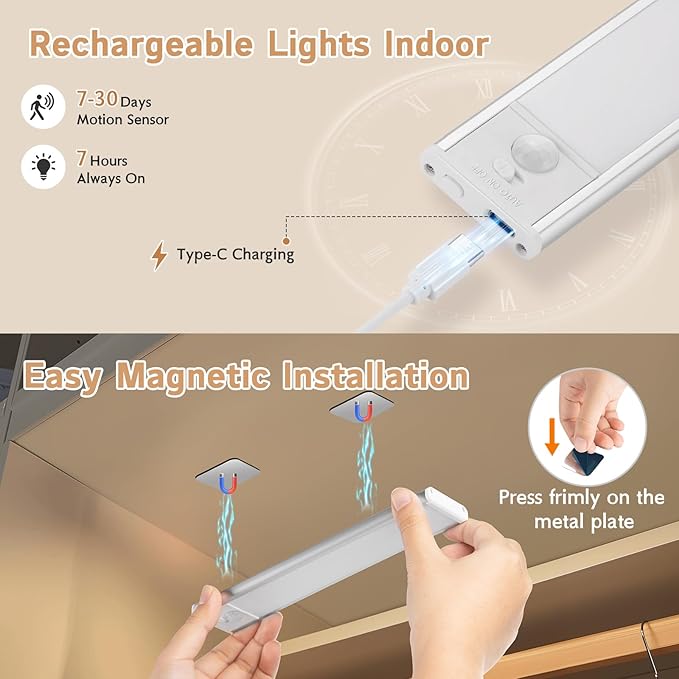 Under Cabinet Lighting Wireless, Dimmable Closet Lights Battery Operated - Image 4