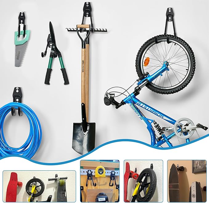 GeeWatom Garage Storage Utility Hooks，Garage Garden Tool Organizer，Steel Wall - Image 8