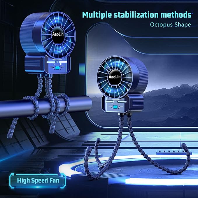 2 Pack Multifunctional Portable Stroller Fan 4 Speed 6600rpm High Speed Usb - Image 2