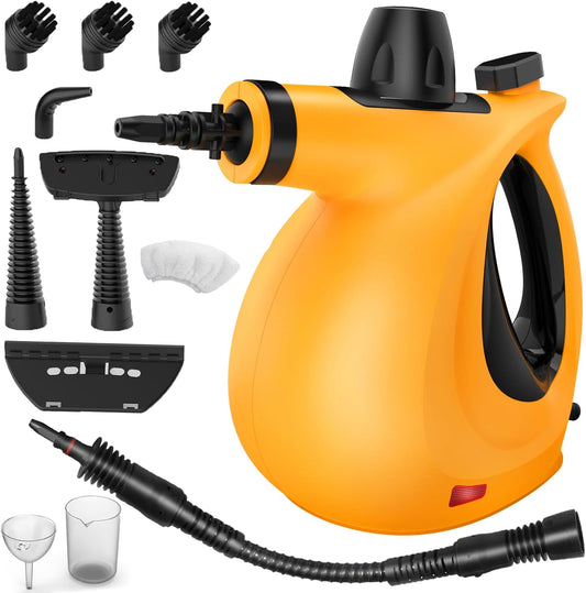 Steam Cleaner, Portable Multi-Surface Handheld Steam Cleaner for Home Use with 11 Accessories, All Natural Continuous Steam, Steamer for Deep Cleaning Tile, Grout, Window, Couch, Car, Bathroom,Kitchen