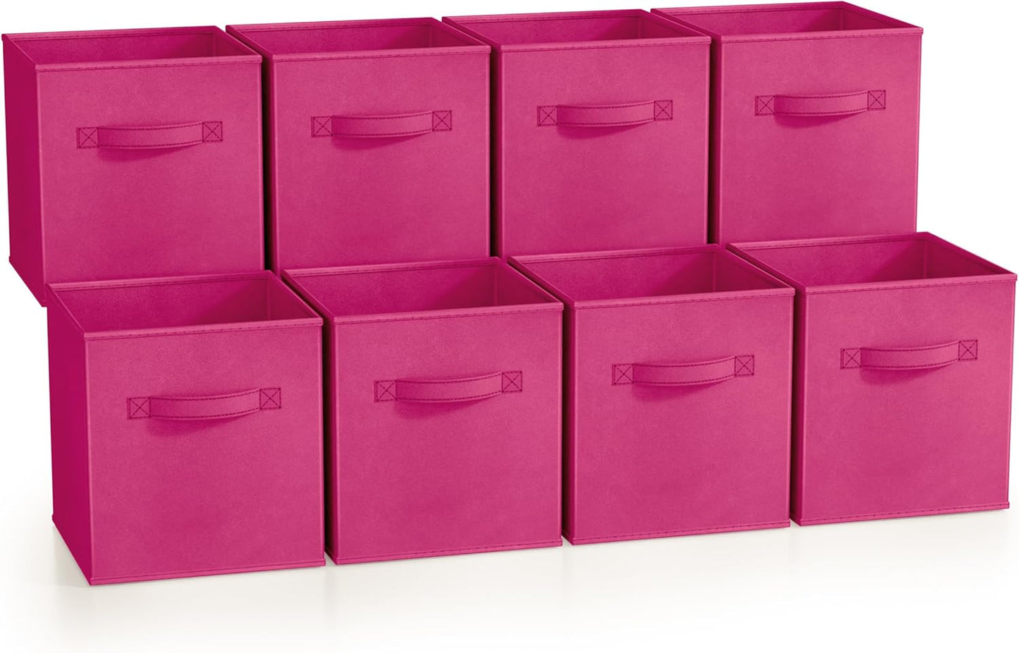 Sorbus Fabric Storage Cubes - 8 Foldable Storage Bins for Organizing Pantry, Cubbies, Toy Box - Clothes Storage & Closet Organizer - 11 Inch Collapsible Cube Baskets for Shelves with Handle