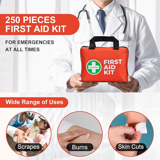General Medi First Aid Kit, 250 Piece Small First Aid Kit - Image 4