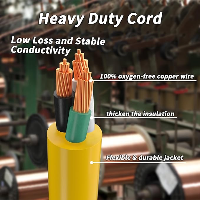 PlugSaf 100ft 12/3 Gauge Outdoor Extension Cord Waterproof - Image 3