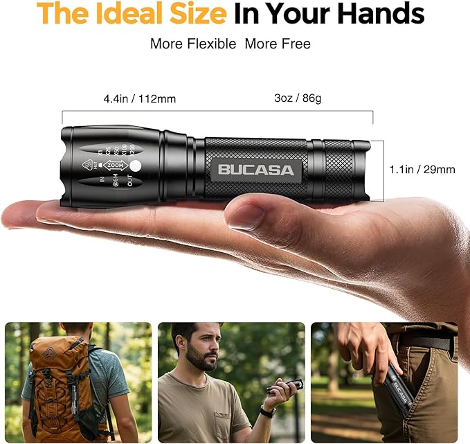 BUCASA 3 Pack Rechargeable Flashlights High Lumens, Brighter Small Flashlight - Image 6