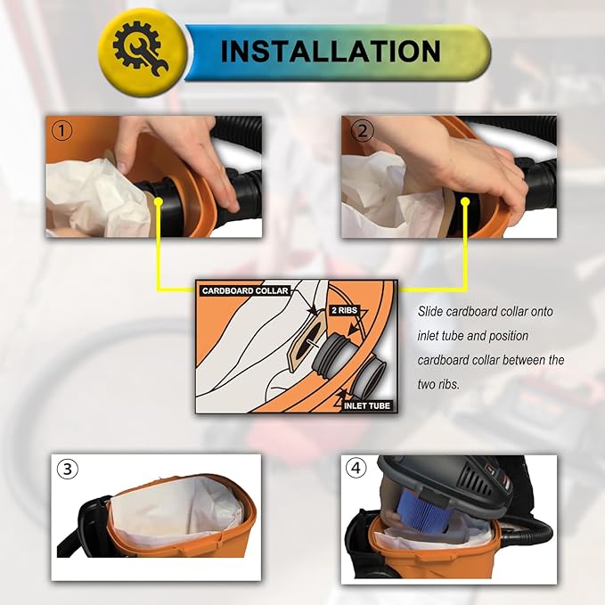 6 Pack VF3501 Replacement for Rigid Shop Vac Bags 4 Gallon Size C, compatible - Image 4
