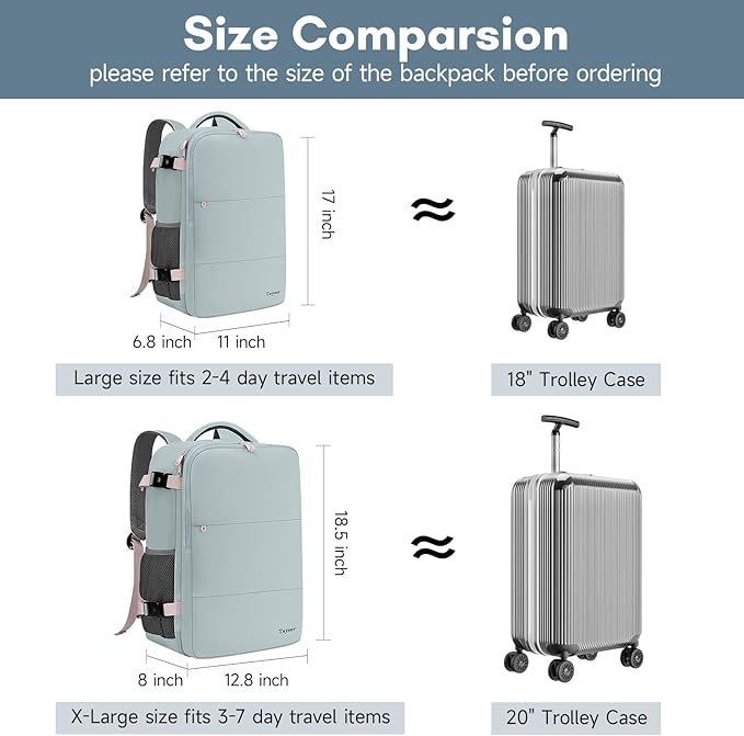 Taygeer Carry On Backpack for Women, TSA Approved Underseat Personal Item - Image 3