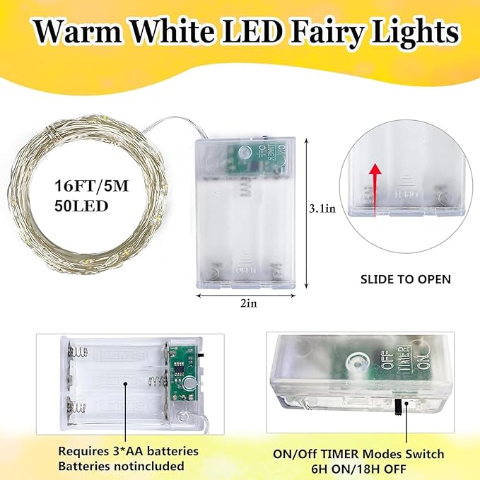 4-Pack Fairy Lights Battery Operated - Image 6