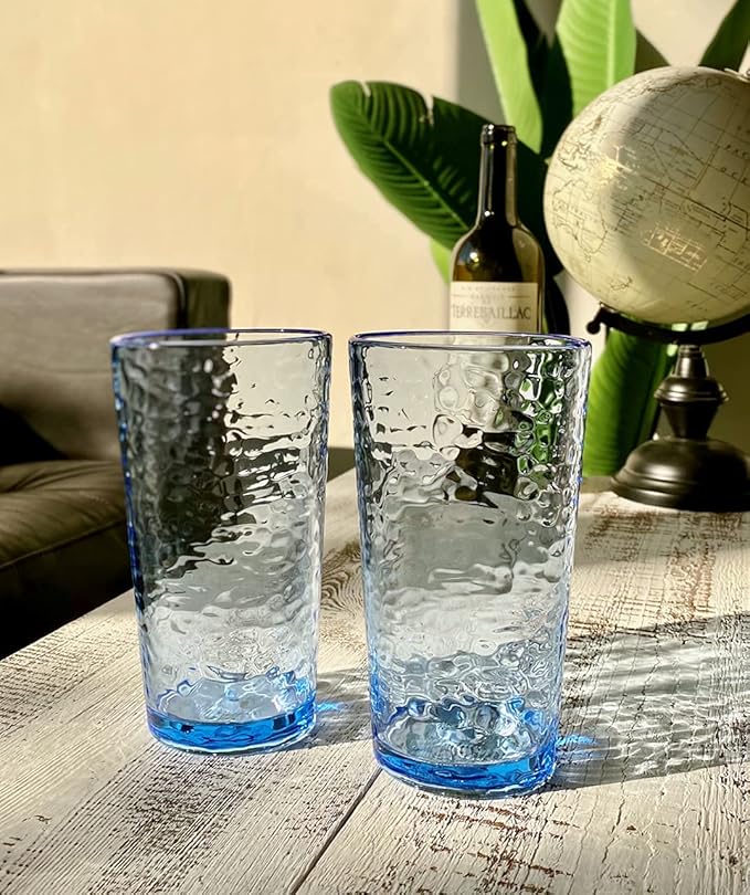 KLIFA- NICE- 20 ounce, Acrylic Highball Drinking Glasses, Stackable Plastic - Image 5