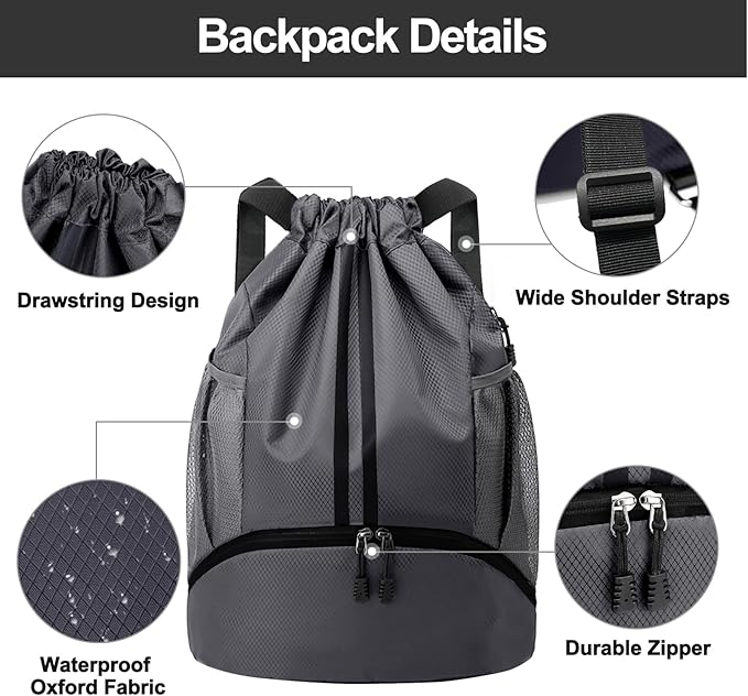Hoedia Sports Drawstring Backpack - Image 5
