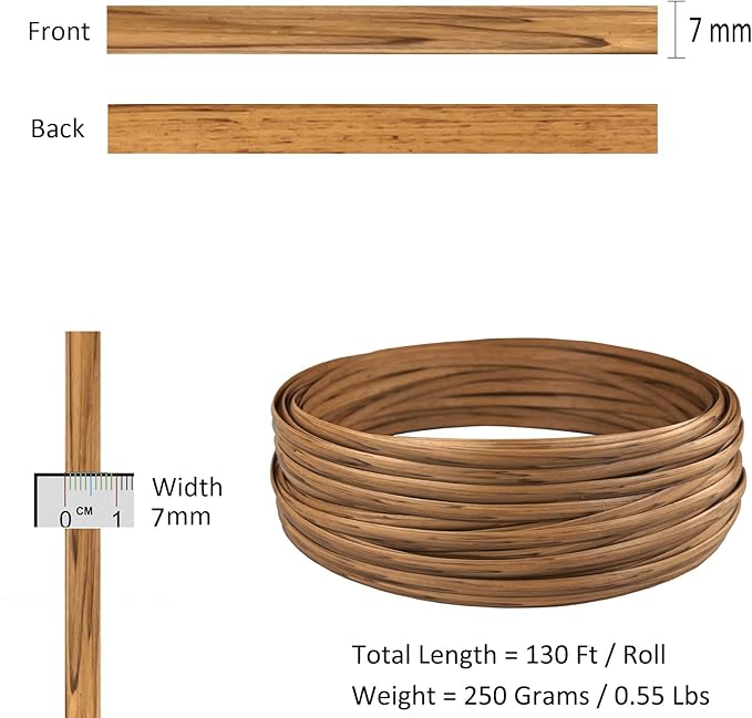 130 Ft Plastic Wicker Repair Supplies, Wicker Repair Kit, Synthetic Rattan - Image 4