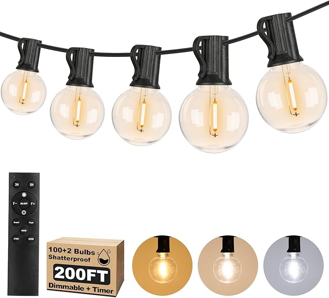 200FT LED Outdoor String Lights by BestChoiceforYourLife