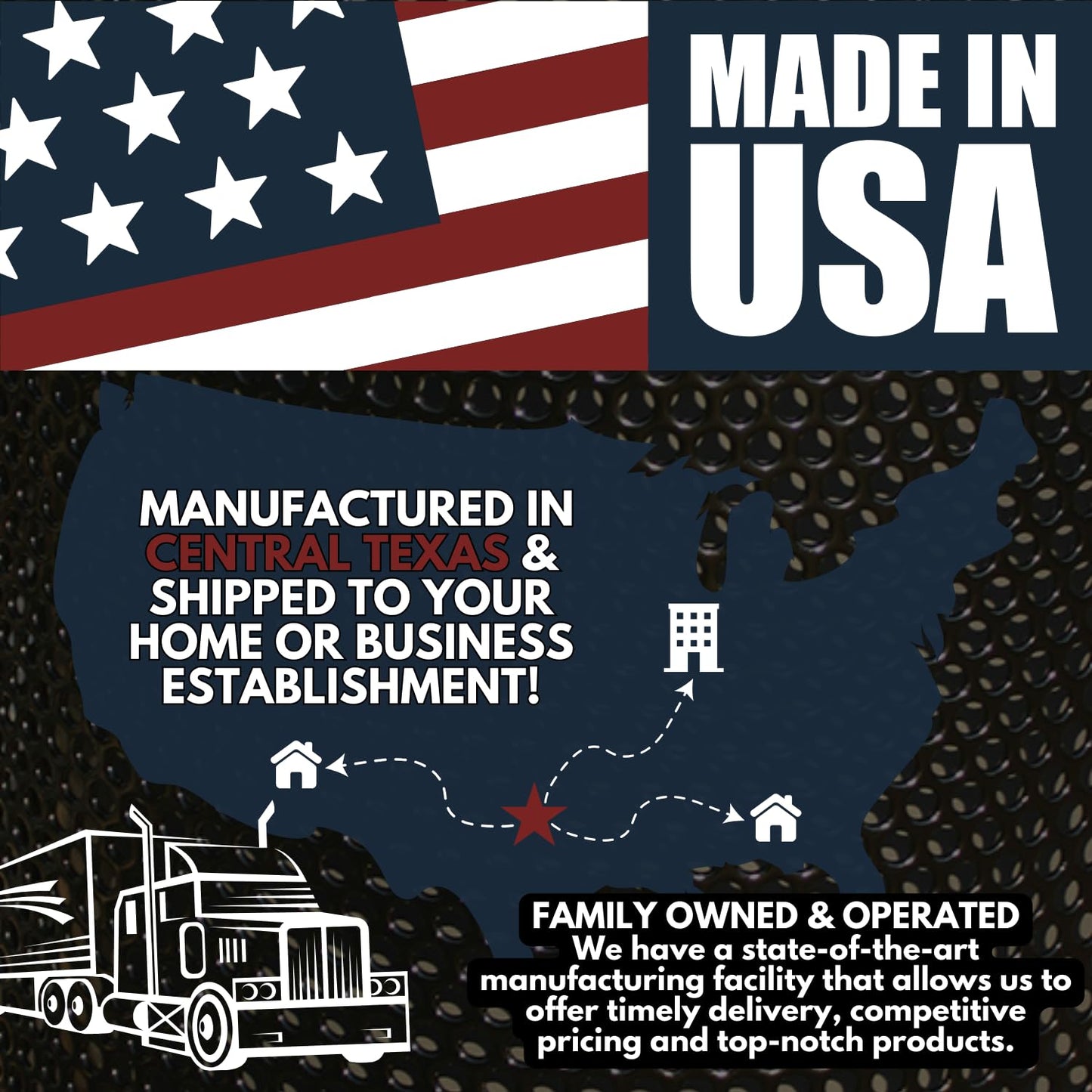 COATEDOUTDOORFURNITURE RFT-P-BLK Heavy Duty Round Trash Receptacle with Flat Top, Liner Included, 32 Gallon, Black, Made in America