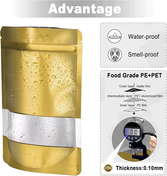 4"x6" 120pcs Mylar Bags for Food Storage, Smell Proof Bag - Image 5
