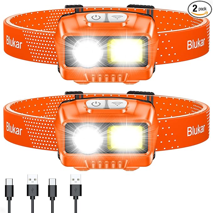 Blukar LED Headlamp, 2000L Super Bright Rechargeable Headlight Flashlight by Blukar