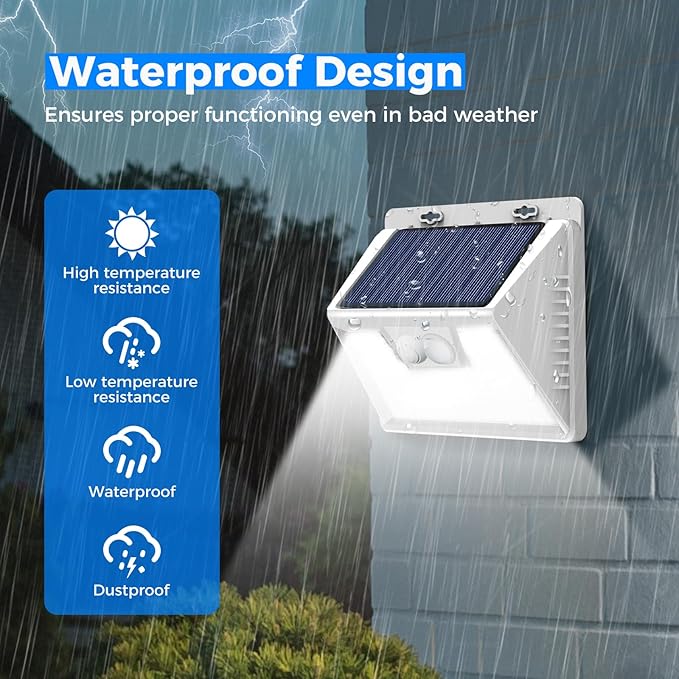 Peasur 16Pack Solar Motion Sensor Lights Outdoor Waterproof, 140LED 3 Modes - Image 3