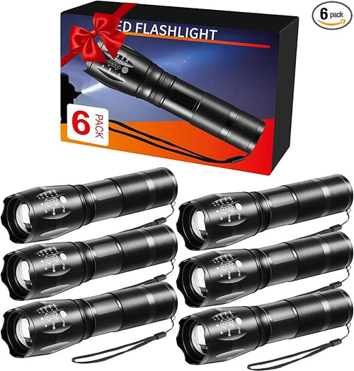 6Pack LED Flashlights High Lumens, 5Mode Tactical Flashlight by Staaricc