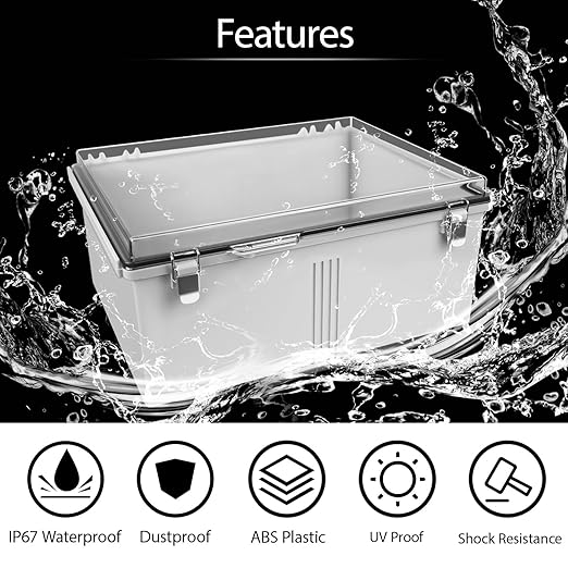 LeMotech Electrical Box, IP67 Waterproof Hinged Clear Cover Stainless Steel - Image 3