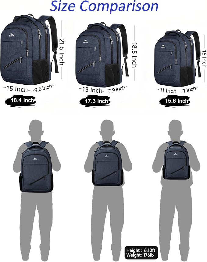 MATEIN 17 Inch Laptop Backpack, Large Work Backpack Travel Carry On TSA Approved - Image 8