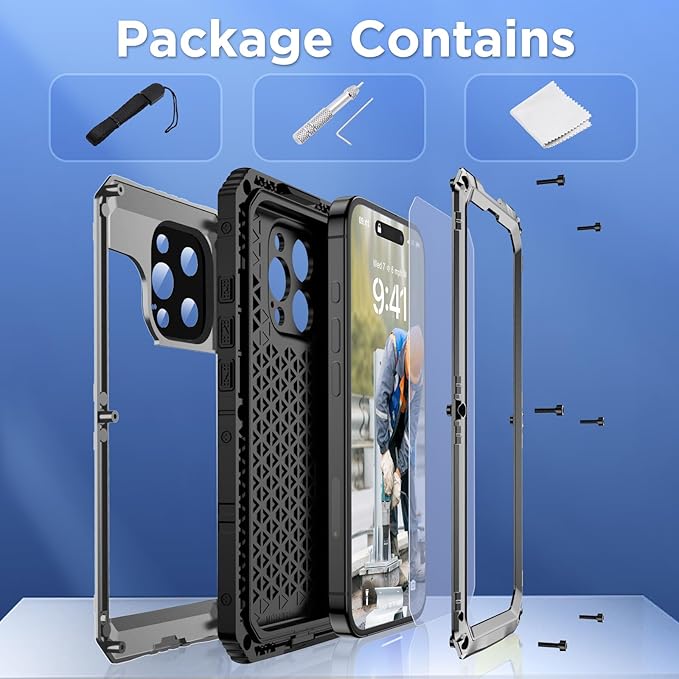 Mitywah Waterproof Case for iPhone 16 Pro, Shockproof Heavy Duty Case - Image 6
