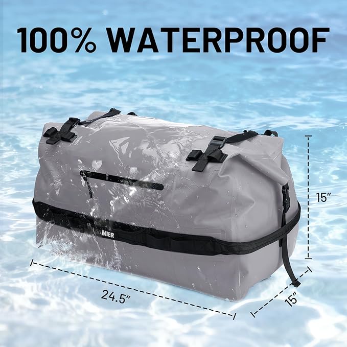 MIER Waterproof Duffel Bag Motorcycle Dry Bag Backpack Large Roll-Top Heavy - Image 2