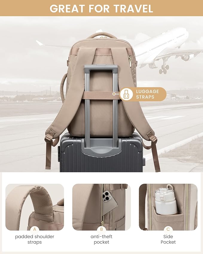 LOVEVOOK Travel Essentials Carry on Backpack 50L Travels Backpack - Image 6
