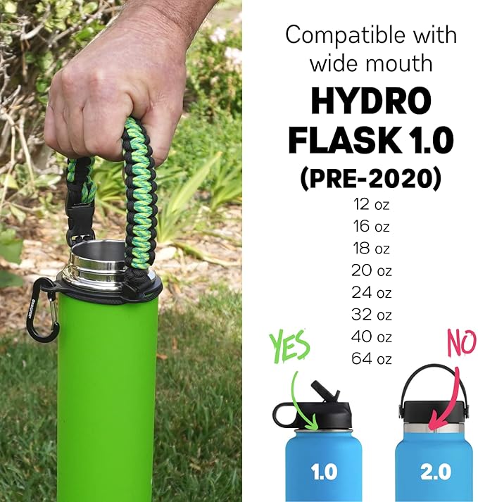 Gearproz HydroCord 1.0 Handle for Hydro Flask Wide Mouth Water Bottles - Image 5