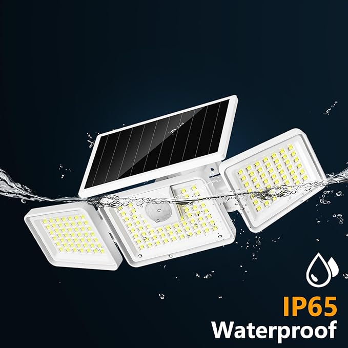 INCX Solar Lights Outdoor with Motion Sensor, 3 Heads Security Lights Solar - Image 4
