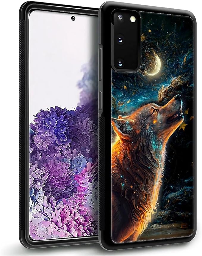 for Samsung Galaxy S20 Case, Star Cave Hungry Wolf Pattern Graphic Design Girl - Image 5