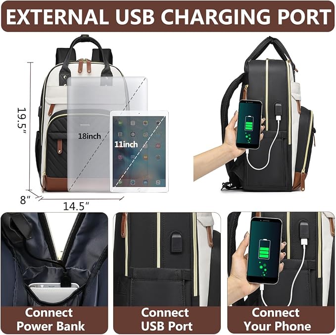 Laptop Backpack for Women Work Bookbag: 18 Inch College Backpacks - Image 4