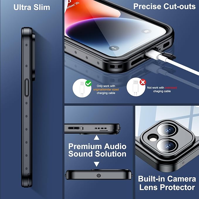 SPIDERCASE for iPhone 14 Case Waterproof, Built-in Lens & Screen Protector - Image 5