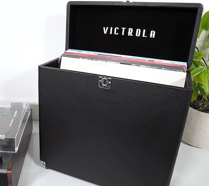 Innovative Technology Victrola Vintage Vinyl Record Storage Carrying Case - Image 2