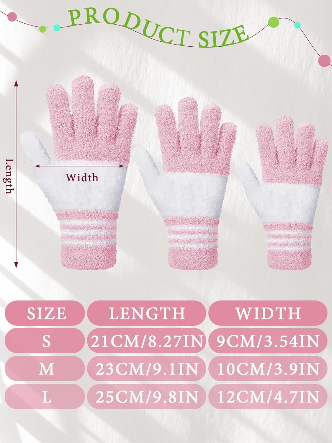 Patelai 3 Pairs Microfiber Plant Dusting Gloves Leaf Cleaning Gloves for Indoor Plants, Blinds, Furniture, House(Large,Green Yellow, Water Blue, Pink, White)