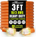 3ft Outdoor/Indoor Extension Cord 10/3 Gauge Ultra Heavy Duty 3 Prong SJTW by LifeSupplyUSA
