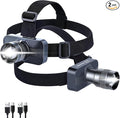 KunHe 2 Pack 333LM Aluminum Alloy Headlamp 1800mAh Rechargeable Headlamp by KunHe