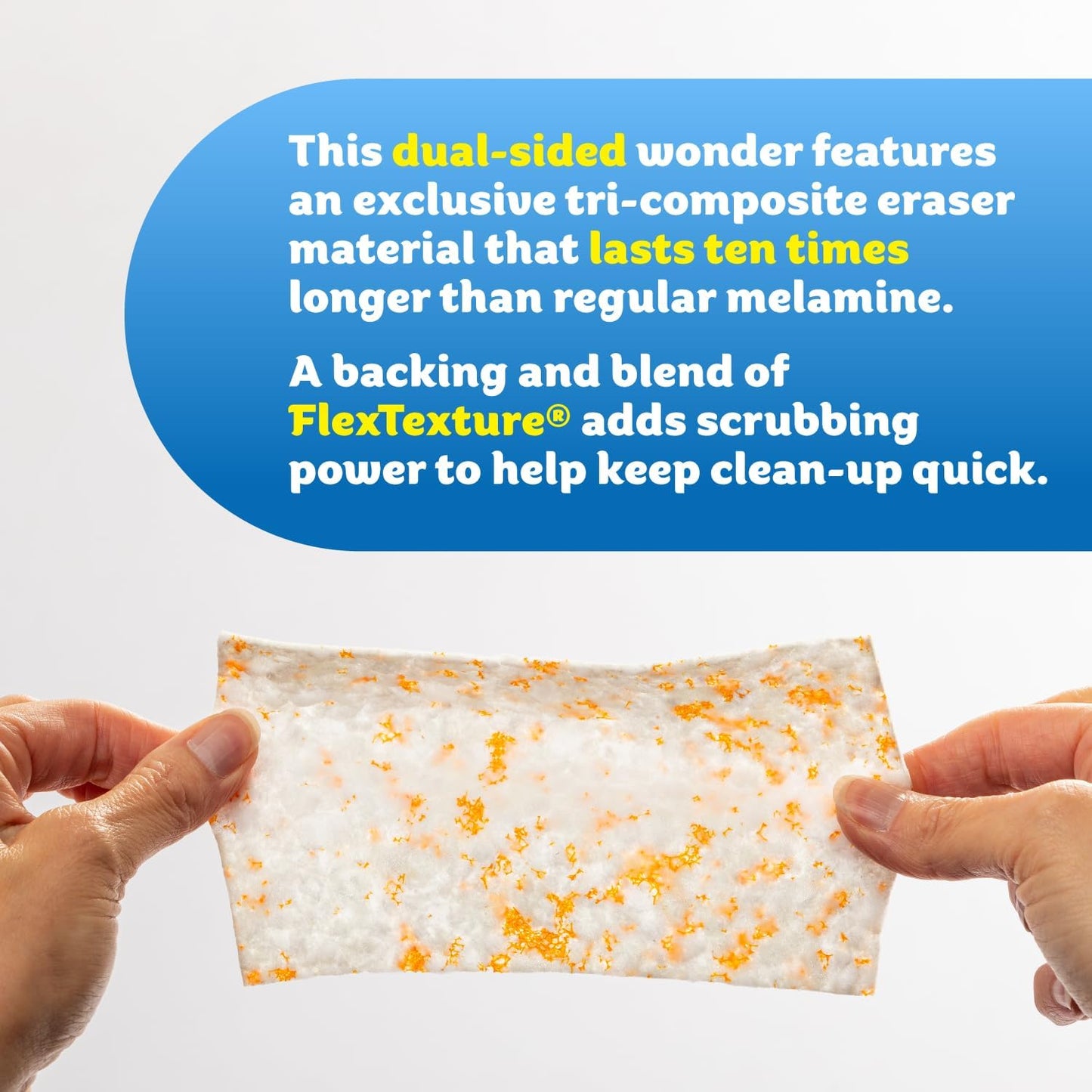 Scrub Daddy Eraser Daddy Sheets - 10x More Durable Than Traditional Erasers with Scrubbing Gems - Removes Dirt, Scuffs & Stains - Water-Activated (6 Pack)