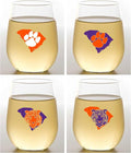 Wine-Oh! Set of 4 Shatterproof Designer 16 oz Plastic Wine Glasses MADE in the by Unknown
