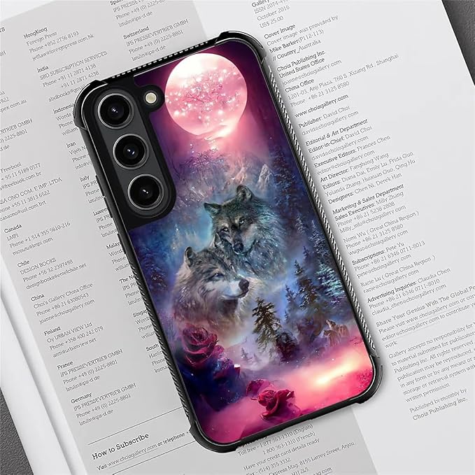 for Samsung Galaxy S23 Plus Case, Star Two Wolfs Howling Pattern Graphic Design - Image 4