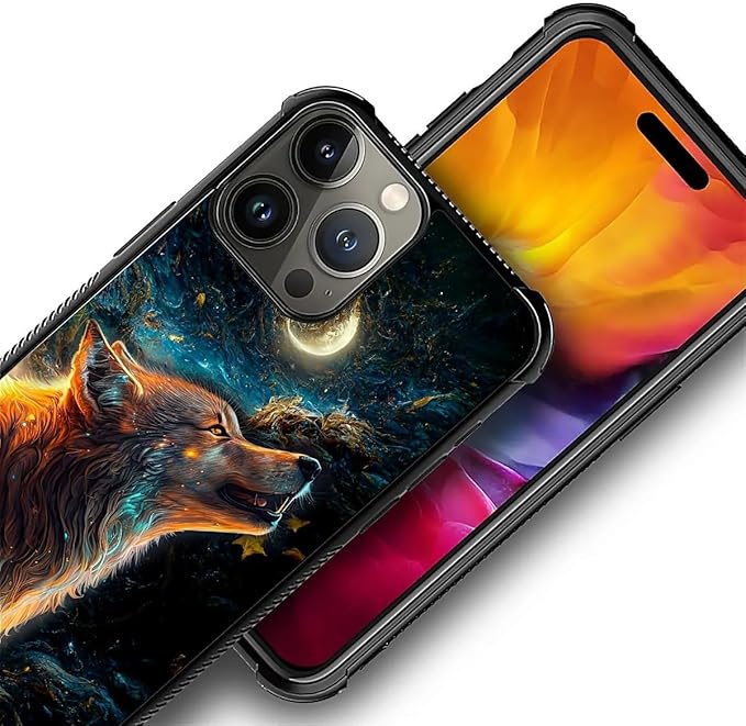 for iPhone 16 Pro Max Case, Star Cave Hungry Wolf Pattern Graphic Design Girl - Image 2