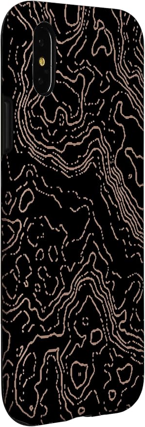 Topography Black & Brown Abstract Pattern Topographic Map Case - Image 3