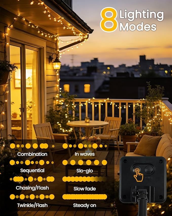OZS 4 Pack 320LED Solar String Lights - Image 3