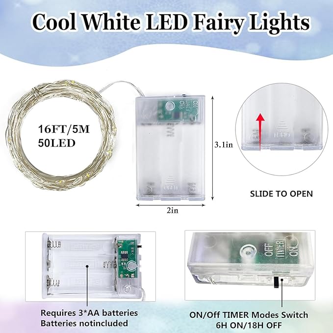2-Pack Fairy Lights Battery Operated - Image 6