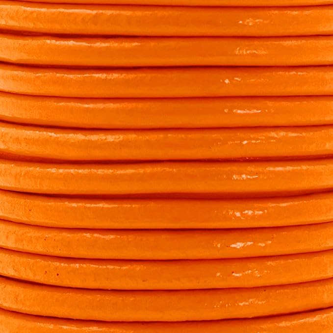 Mandala Crafts Round Genuine Orange Leather Cord - Image 3