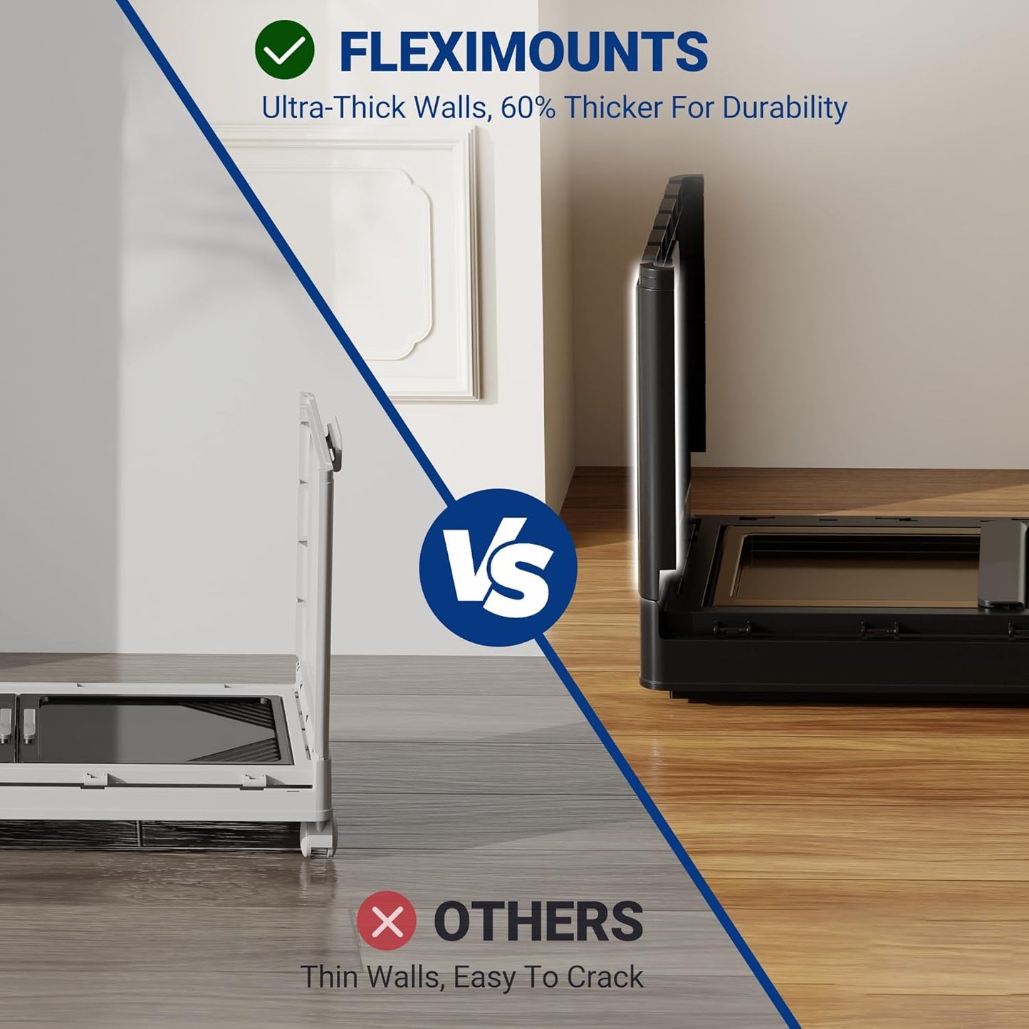 FLEXIMOUNTS 150 QT Stackable Storage Bins With Lids, Collapsible Plastic Storage Bins, Closet Organizers and Storage Containers with Doors and Built-in Wheels For Home, 4 Pack Cubes, Black