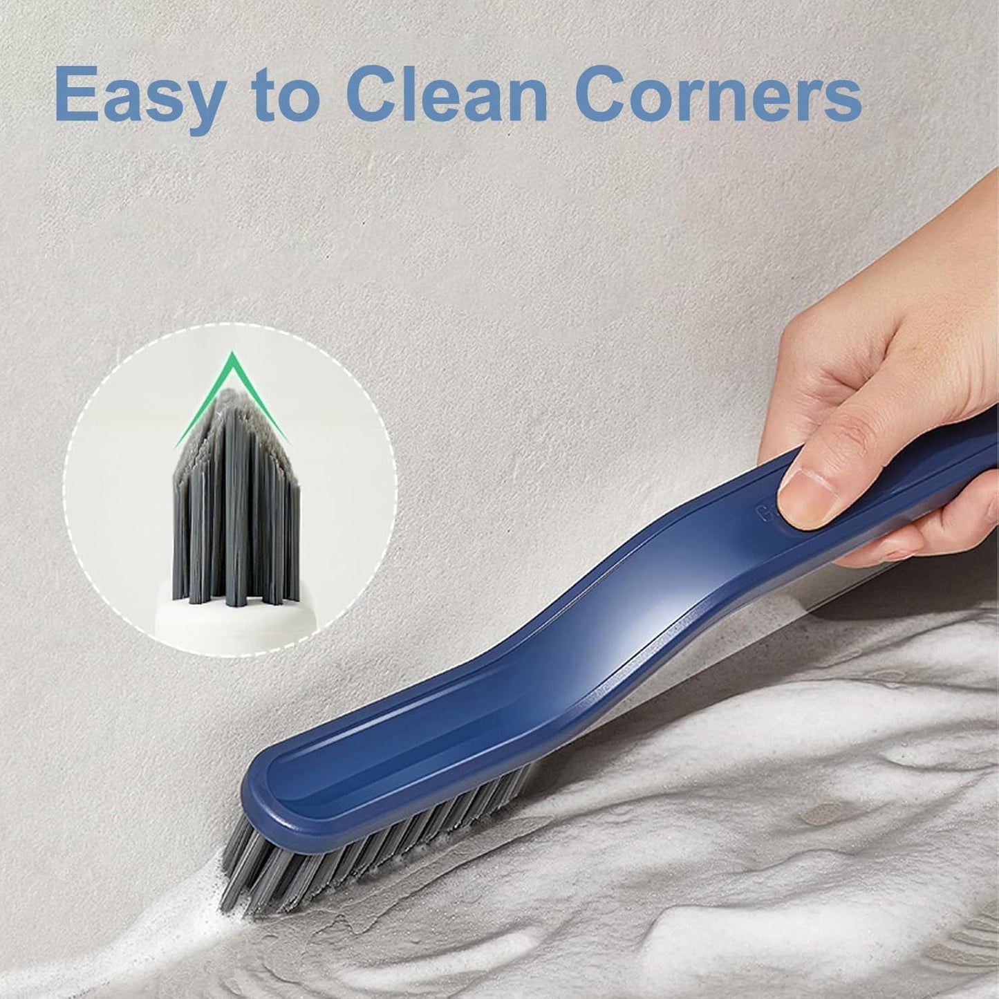 Crevice Cleaning Brush,Spring Cleaning 0rganization Multifunctional Grout Cleaning Supplies, Cleaning Tools for Household, Kitchen, Bathroom, Window, Vehicle, Faucets, Toilet (Blue)