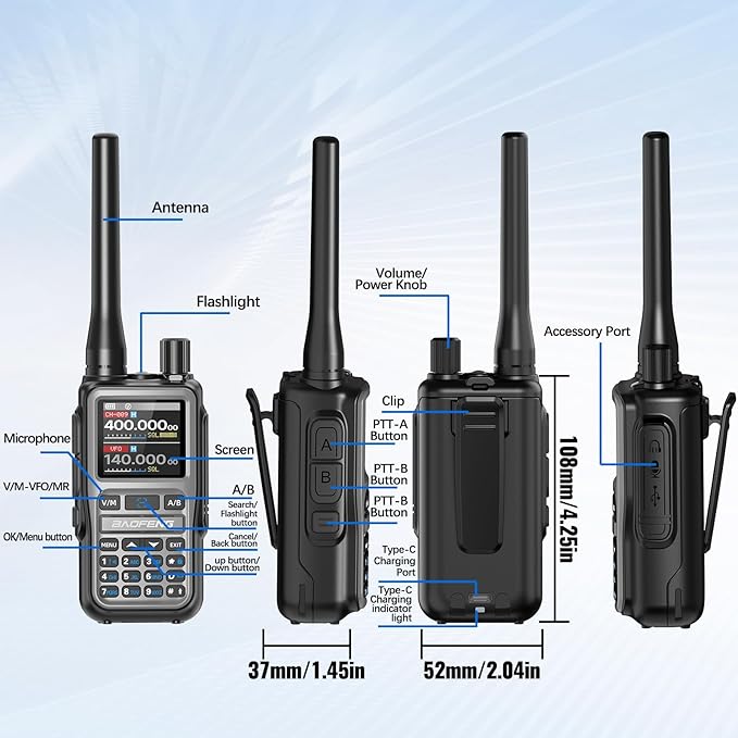 Baofeng Radio UV-5R Mini Ham Radio Long Range Handheld Two Way Radio NOAA - Image 8