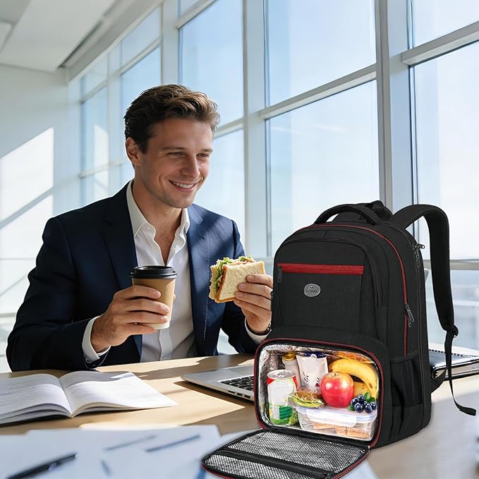 MATEIN Mens Backpack with Lunch Box, Sturdy Padded 17 Inch Laptop Backpack - Image 9
